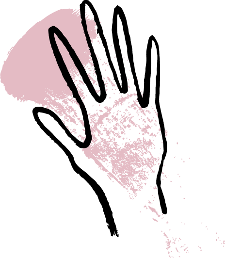 dłoń ubrudzona farbą